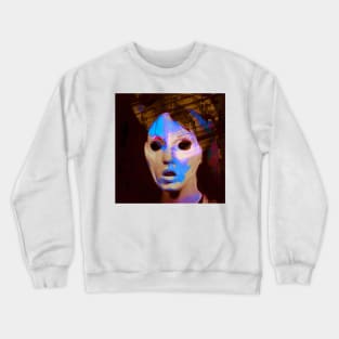 CHAOS Creepy Glitch Art Portrait Crewneck Sweatshirt